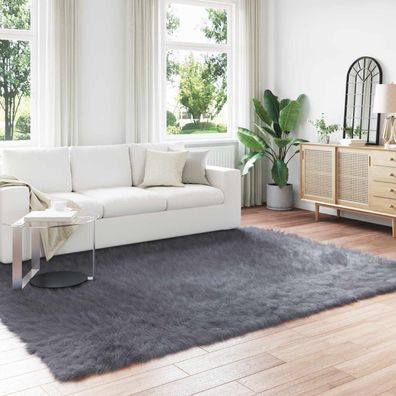 vidaXL Teppich aus Kunstschaffell Tafalla Anthrazit 240 x 340 cm
