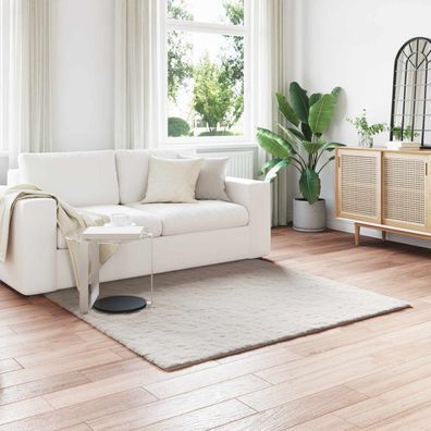 vidaXL Rutschfester Teppich aus Kunstkaninchenfell OLITE Beige