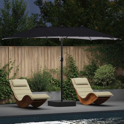 vidaXL Garten-Sonnenschirm Anthrazit 385 x 209 x 244 cm Polyester