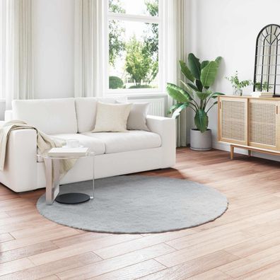 vidaXL Rutschfester Teppich aus Kunstkaninchenfell OLITE Grau Ø 160 cm