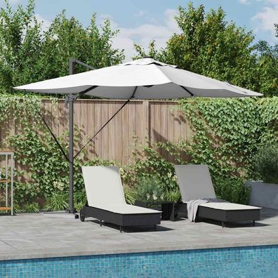 vidaXL Sonnenschirm Sand 352 x 251 x 265 cm Polyester und Aluminium