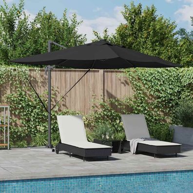 vidaXL Sonnenschirm Schwarz 352 x 251 x 265 cm Polyester und Aluminium