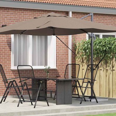 vidaXL Sonnenschirm Taupe 351 x 250 x 260 cm Polyester und Aluminium