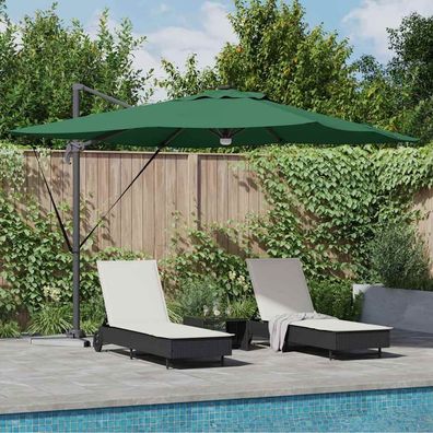 vidaXL Roma Parasol Grün 286 x 284 x 270 cm Aluminium und Polyester