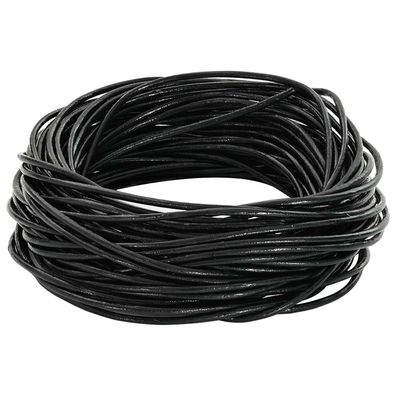 vidaXL Leder Schnur Schwarz Ø2 mm x 50 m Leder