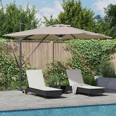 vidaXL Roma Parasol Taupe 286 x 284 x 270 cm Aluminium und Polyester