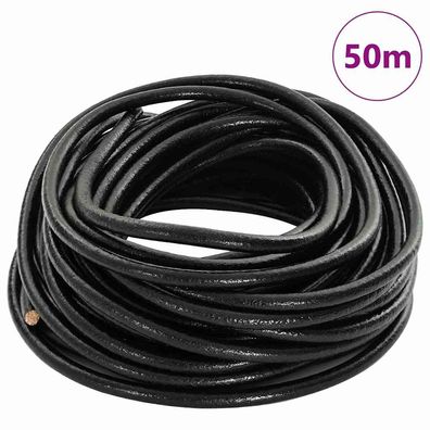 vidaXL Leder Schnur Schwarz Ø5 mm x 50 m Leder