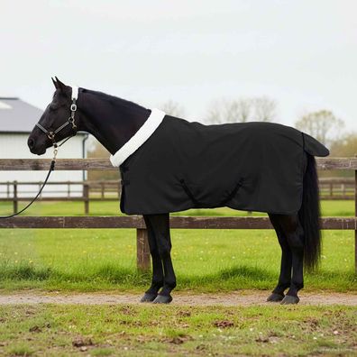 vidaXL Pferdedecke Schwarz 105 cm Polarfleece