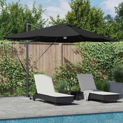 vidaXL Sonnenschirm Schwarz 351 x 250 x 253 cm Polyester und Aluminium