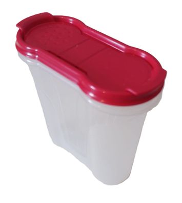Streu- Schüttdose Salz Zucker transparent 0,3 Liter 11x5 x11cm mini roter Deckel
