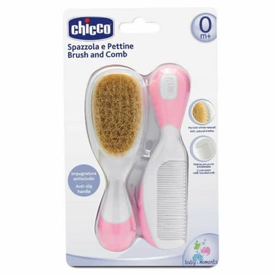 Chicco Haar Kamm Rosa Weiß 2piece s Haarbürste und Kamm