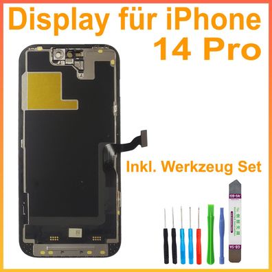 TFT FHD Display für iPhone 14 Pro LCD Bildschirm Schwarz Black + TOOL
