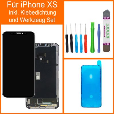 LCD Display Für iPhone XS HD 3D RETINA Schwarz Black Inkl. Klebepad und Werkzeug