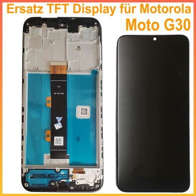 Ersatz Display Für Motorola Moto G30 XT2129 LCD Bildschirm auf Rahmen schwarz black