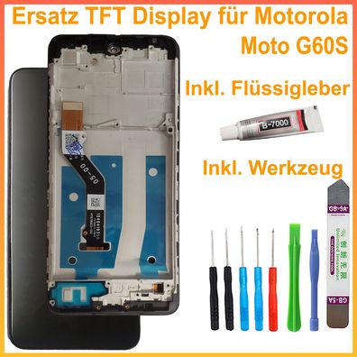 Ersatz Display Für Motorola Moto G60S XT2133 LCD Bildschirm auf Rahmen schwarz + TOOL