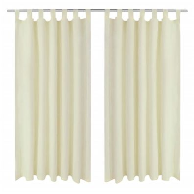 Creme Satin-Vorhang 2-teilig 140x245 cm Gardine