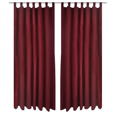 Vorhang Gardine Satin 2-teilig 140x175 cm Dunkelrot