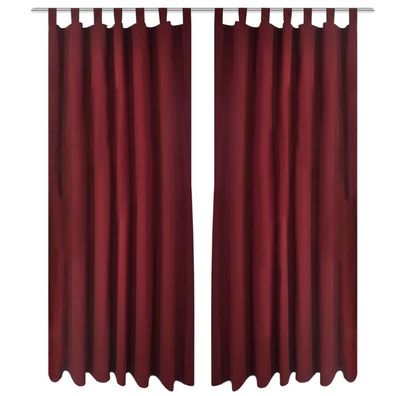 Dunkelrote Satin-Gardinen 2-teilig 140x245 cm