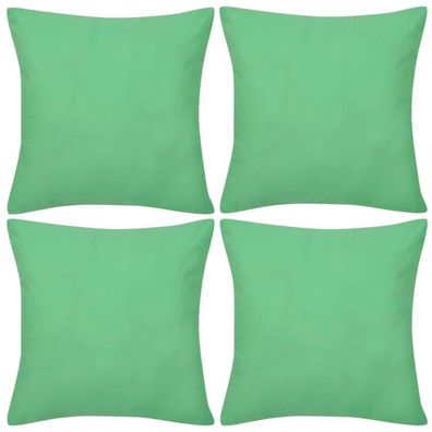 Apfelgrüne Baumwoll-Kissenbezüge 40x40 cm (4er-Set)