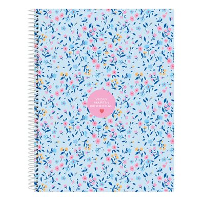 Notizbuch Vicky Martín Berrocal Paraíso Blau Rosa A4 120 Blatt