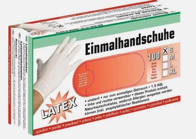 Handschuhe Latex Gr M 100 Stück Einmalhandschuhe Einweghandschuhe Hygiene TOP