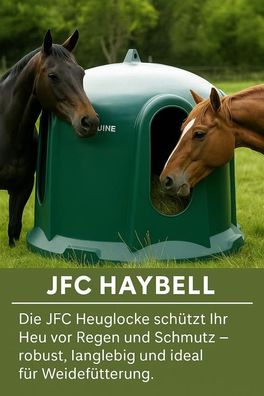 Heuglocke für Pferde eine Rundballen-Heuraufe aus PE Kunststoff