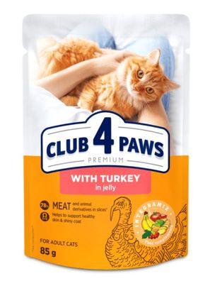CLUB 4 PAWS KATZE Beutel 85 g Truthahn in Gelee
