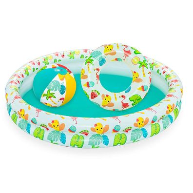 Bestway Aufblasbares Kinderpool 2 Ringe Set 122x20 cm + 2 Jahre Garten 51124