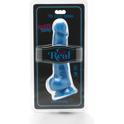 Glückliche Schwänze DILDO MIT HODEN 19CM - BLAU
