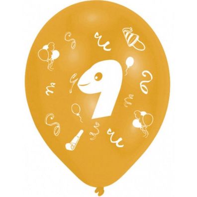 Amscan 25.4 Cm. Age: 9/8 Latex Balloons, Double Sided With 1 Color