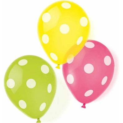 6 Latex Balloons Dots 22.8 Cm/9