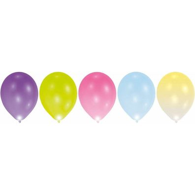 Balloons - Led Assorted Solid Colors - 5 Pieces