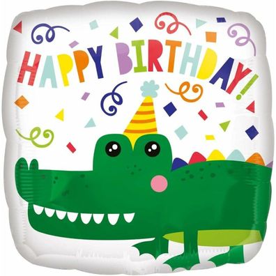 Amscan Foil Balloon Gator Happy Birthday 43 Cm White