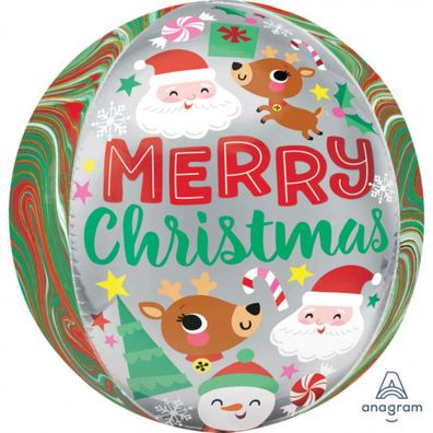 Amscan 4204001 Merry Christmas Buddies Orbz Balloons