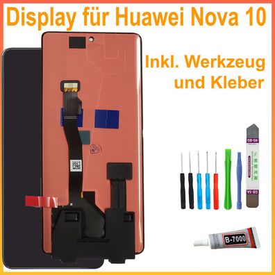 Display Für Huawei Nova 10 NCO-LX1 LCD Bildschirm TouchScreen Schwarz + TOOL