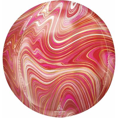 Orbz Foil Balloon Marble Junior 40 Cm Red/Pink