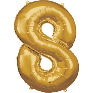 Amscan Foil Balloon Number 8 Junior 53 X 83 Cm Gold