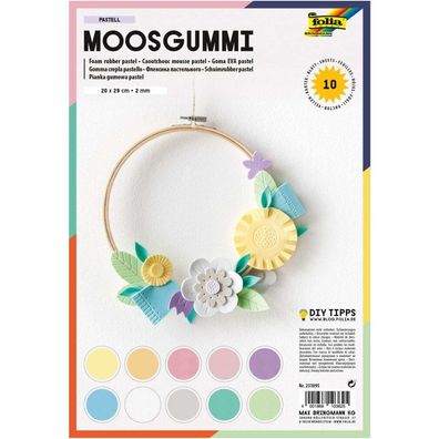 Moosgummi 20x29cm pastell 10Bogen