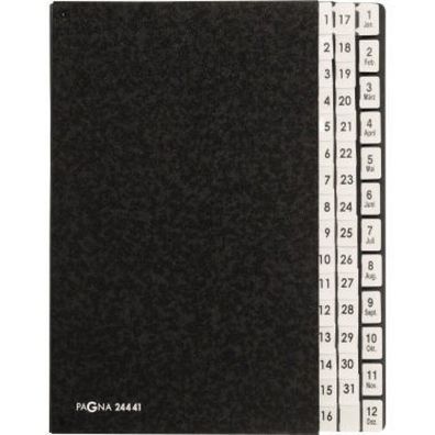 Pagna PAGNA Pultordner Classic 44 Fächer 1-31/1-12/Jan-Dez schwarz