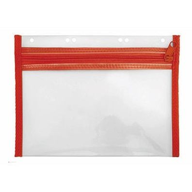Veloflex Reiß erschluß asche Velobag PP A5 110x205mm farblos/rot
