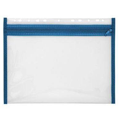Veloflex Reiß erschluß asche Velobag PP A4 183x290mm farblos/blau