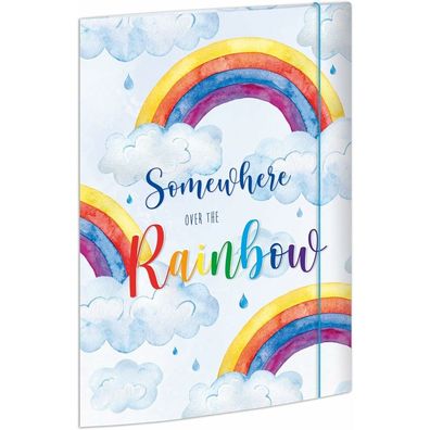 Zeichenmappe A4 RNK Motiv Over the Rainbow mit Gummizug+Innendesign
