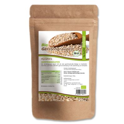 Mynatura Bio Gerstengraupen - 1kg in verschiedenen Größen