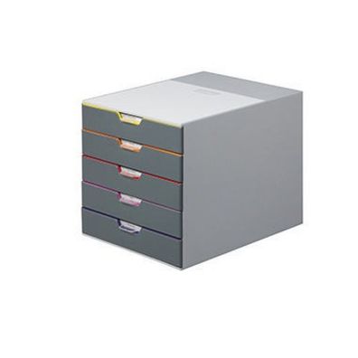 Durable Schubladenbox Varicolor 7605-27 grau/bunt 5 Schubladen geschlossen