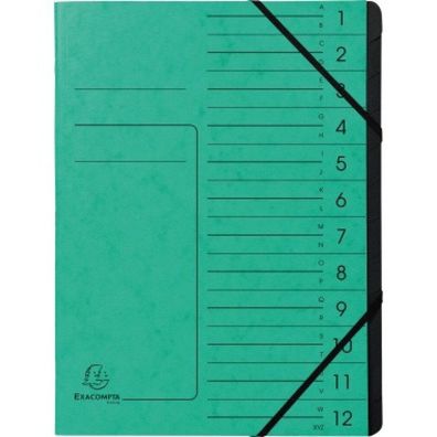 Exacompta Ordnungsmappe 541203E DIN A4 1 Farbe des Fächerblocks: schwarz 12