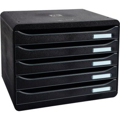 Exacompta Schubladenbox BIG-BOX PLUS 308 quer Polystyrol Gehäusefarbe: schwarz