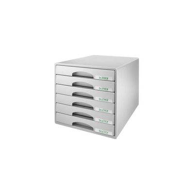 LEITZ Schubladenbox Plus grau DIN A4 mit 6 Schubladen