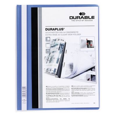 25 Durable Präsentationshefter Duraplus blau DIN A4 überbreit
