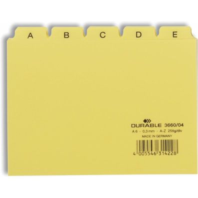 Durable Karteikartenregister A-Z gelb