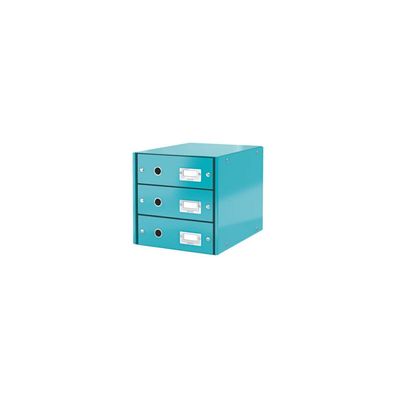 LEITZ Schubladenbox Click & Store eisblau DIN A4 mit 3 Schubladen